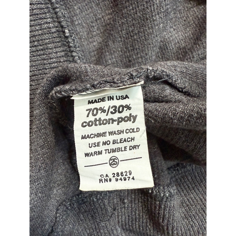 Stussy Mens XL Charcoal Grey Thermal Ribbed Crewneck Logo - Picture 8 of 8